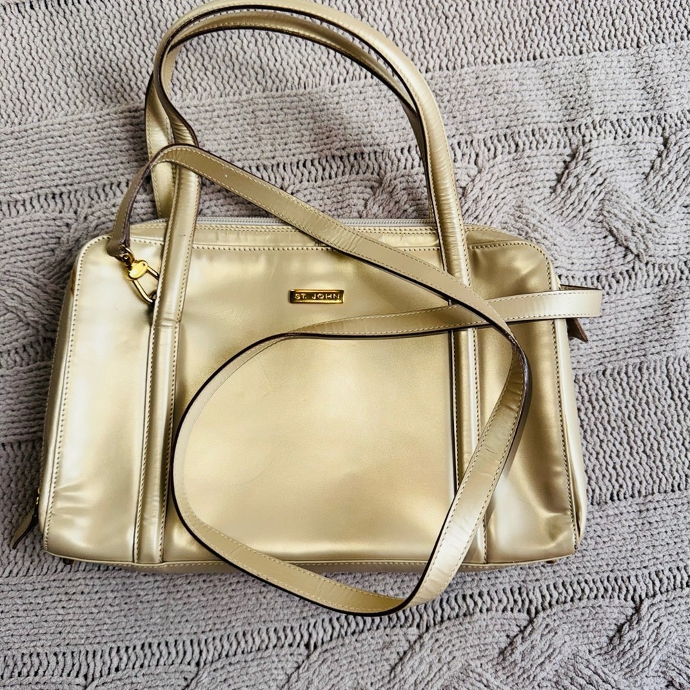 ST.JOHN Metallic Gold Shoulder Bag